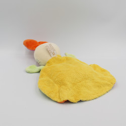 Doudou semi plat lapin orange vert jaune TAKINOU