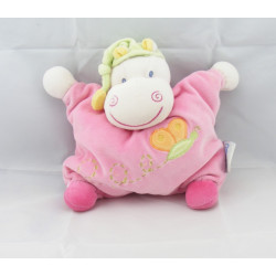 Doudou semi plat hippopotame rose Hyppo et Flo NATTOU