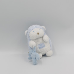 Doudou hérisson bleu avec ours bleu TARTINE ET CHOCOLAT