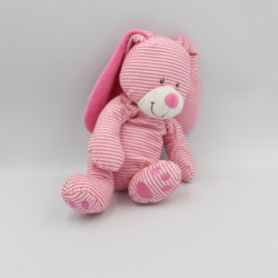 Doudou lapin rose blanc rayé SIMBA TOYS KIABI