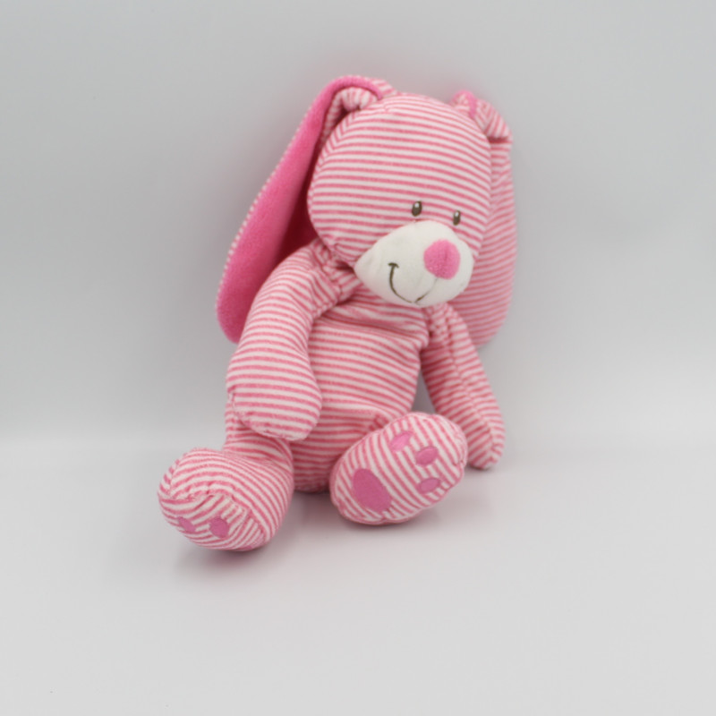 Doudou lapin rose blanc rayé SIMBA TOYS KIABI