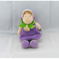 Doudou lutin fille aubergine DOUDOU ET COMPAGNIE