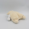 Doudou semi plat ours écru beige blanc TARTINE ET CHOCOLAT