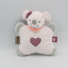 Doudou semi plat souris rose pois Valentine NATTOU