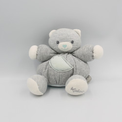 Doudou chat gris bleu rayé oiseau Zen KALOO