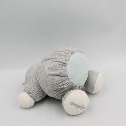 Doudou chat gris bleu rayé oiseau Zen KALOO