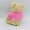 Doudou peluche ours beige pull rose Je pense à toi JEMINI