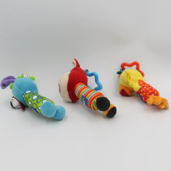 Lot de doudous hochet chien vache oiseau PLAYGRO