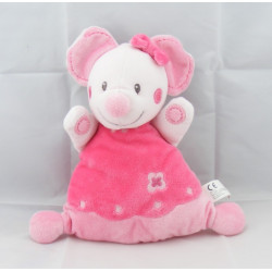 Doudou semi plat Mimi la souris rose fleurs NICOTOY KIABI