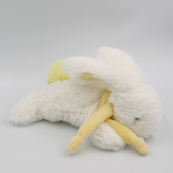 Doudou et compagnie lapin blanc jaune tendre Coucou