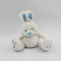 Doudou lapin blanc bleu BIOLANE