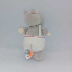 Doudou rhinocéros gris blanc orange cubes SIMBA TOYS NICOTOY