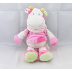 Doudou vache rose pois foulard rayé NICOTOY
