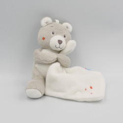 Doudou ours gris beige mouchoir étoiles SUCRE D'ORGE