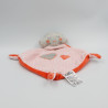 Doudou plat nuage gris rose orange pois coeurs MOTS D'ENFANTS