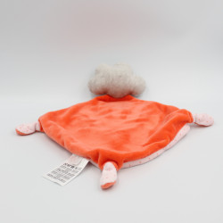 Doudou plat nuage gris rose orange pois coeurs MOTS D'ENFANTS