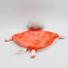 Doudou plat nuage gris rose orange pois coeurs MOTS D'ENFANTS