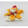 Mini Doudou et compagnie plat attache tétine ours arlequin orange
