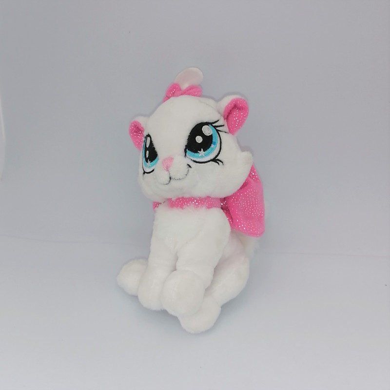 Peluche chat blanc rose pailleté Marie Les Aristochats DISNEY NICOTOY 18 cm