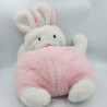 Ancienne peluche range pyjama lapin rose blanc CREATION MICHELE