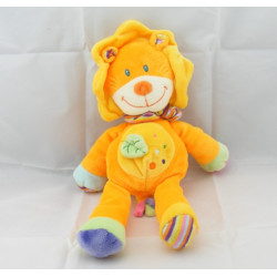 Doudou semi plat girafe jaune orange POMMETTE