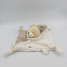 Doudou plat lapin blanc beige gris étoile UN REVE DE BEBE