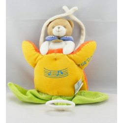 Doudou et compagnie collector ours plat fleur rouge orange 