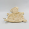 Doudou plat ours beige empreintes NICOTOY