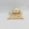 Doudou plat ours beige empreintes NICOTOY