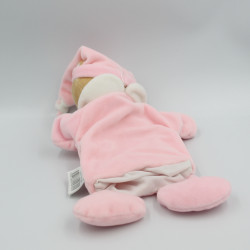 Doudou plat marionnette ours rose MES PETITS CAILLOUX CMP