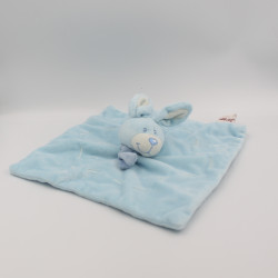 Doudou plat lapin bleu écharpe Bengy