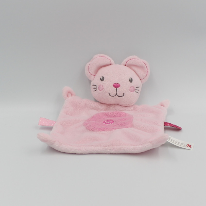 Doudou plat souris rose NICOTOY
