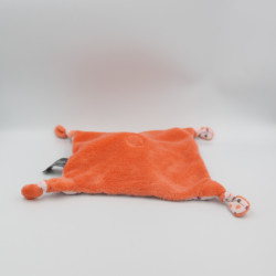 Doudou plat souris rose orange marron pois ORCHESTRA