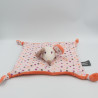 Doudou plat souris rose orange marron pois ORCHESTRA