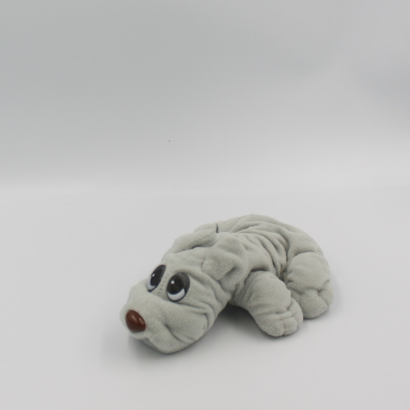 Petite peluche chien gris Les adoptous LANSAY année 1997