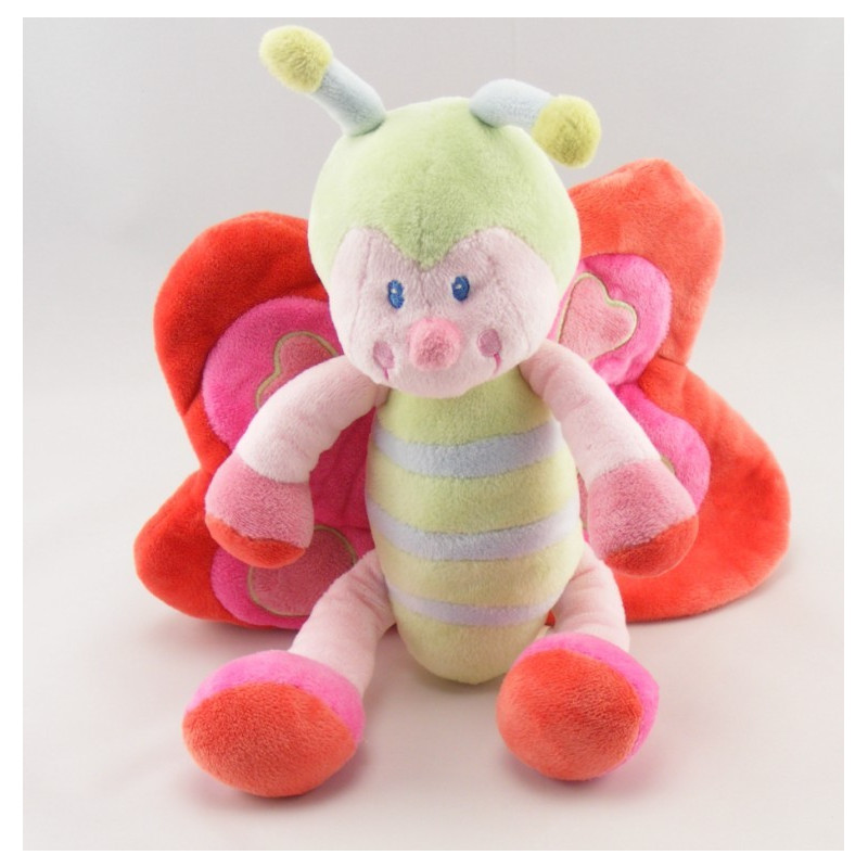 Doudou semi plat garçon papillon vert bleu NICOTOY