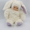 Poupée Lapin blanc mauve ANNE GEDDES 40 cm