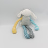Doudou lapin blanc bleu jaune gris pois rayures étoiles HEMA