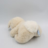 Ancienne peluche doudou lapin beige  bleu vichy NOUNOURS