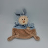 Doudou plat ours déguisé en lapin beige bleu ZANNIER