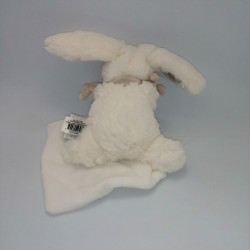 Doudou et Compagnie lapin blanc taupe gris mouchoir Bonbon