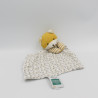 Doudou et compagnie plat renard jaune blanc feuilles coton bio