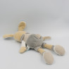 Doudou lapin beige blanc gris pouet tralala Perlim anneau Baby nat