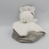 Doudou plat ours blanc gris Pap ours BABY NAT NEUF