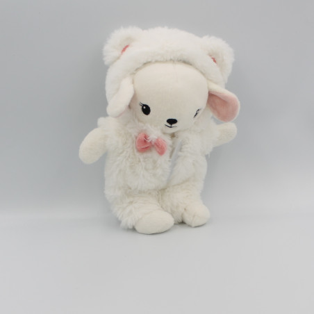 Doudou mouton blanc rose déguisé en ours H&M