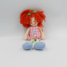 Doudou poupée rose vert bleu cheveux orange JELLYCAT