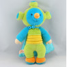 Doudou lutin oiseau vert bleu Patou KATHERINE ROUMANOFF 