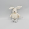 Petit doudou lapin blanc gris hochet perle pantin KALOO