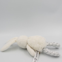 Petit doudou lapin blanc gris hochet perle pantin KALOO