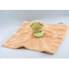 Doudou plat orange Chat Patou foulard vert Bengy